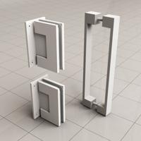 Wiesbaden Scharnierset en greep voor profielloze nisdeur mat wit - thumbnail