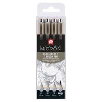 Sakura pigma micron fineliner set, 4 maten, licht koelgrijs - thumbnail