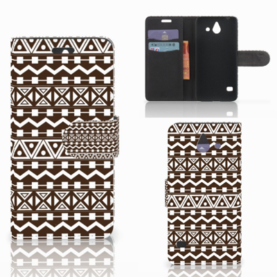 Huawei Ascend Y550 Telefoon Hoesje Aztec Brown Huawei Ascend Y550 Telefoon Hoesje Aztec Brown