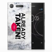 Sony Xperia XZ1 Siliconen hoesje met naam Already Taken White - thumbnail