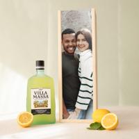 Likeur in bedrukte kist - Limoncello Villa Massa - thumbnail