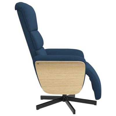Fauteuil verstelbaar met voetensteun stof blauw Fauteuil verstelbaar met voetensteun stof blauw