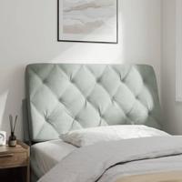 Hoofdbordkussen 100 cm velvet lichtgrijs - thumbnail