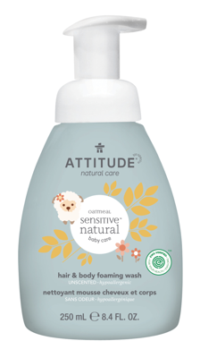 Attitude Oatmeal Sensitive Natural Baby Care Hair & Body Natural Foaming Wash