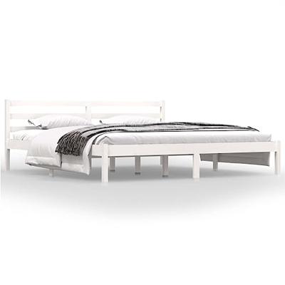 Bedframe massief grenenhout 180x200 cm wit