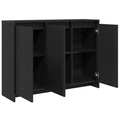 Dressoir 102x33x75 cm bewerkt hout zwart eikenkleurig