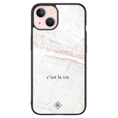 iPhone 13 glazen hardcase - C'est la vie iPhone 13 glazen hardcase - C'est la vie