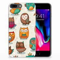 Apple iPhone 7 Plus | 8 Plus | TPU Hoesje | Vrolijke Uilen - thumbnail