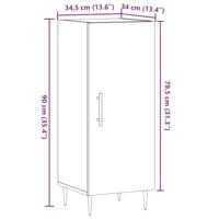 Dressoir 34,5x34x90 cm bewerkt hout artisanaal eikenkleurig - thumbnail