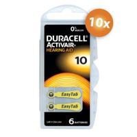 Duracell gehoorapparaat batterijen - Type 10 - 10 x 6 stuks - thumbnail