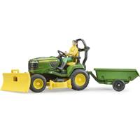 Bruder Bworld John Deere zitmaaier met aanhanger - thumbnail