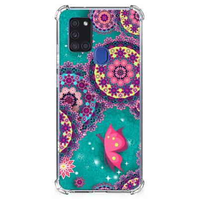Samsung Galaxy A21s Back Cover Cirkels en Vlinders Samsung Galaxy A21s Back Cover Cirkels en Vlinders