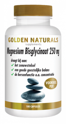 Golden Naturals Magnesium Bisglynaat 250mg Capsules Golden Naturals Magnesium Bisglynaat 250mg Capsules