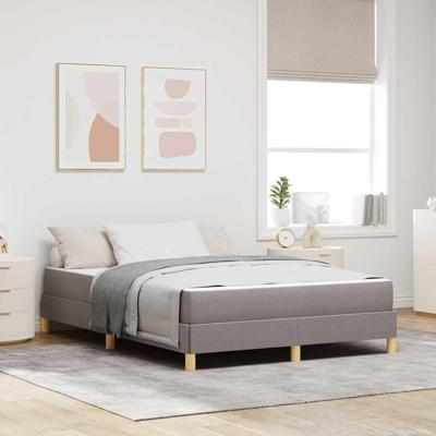 Boxspring bed Taupe, Bruin 140 x 200 cm Stof, Engineered Hout