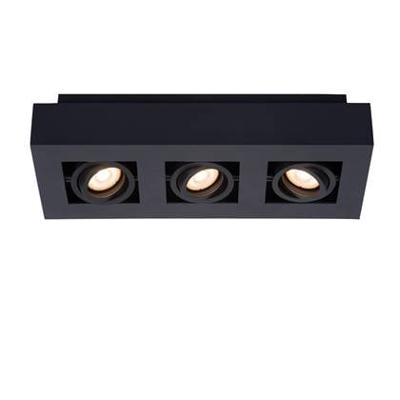 Lucide XIRAX - Plafondspot - LED Dim to warm - GU10 - 3x5W 2200K/3000K - Zwart