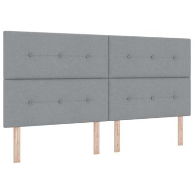 Boxspringbed met matras en LED stof lichtgrijs 200x200 cm