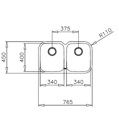 Wastafel met Twee Spoelbakken Teka 10125150 BE 2C 765