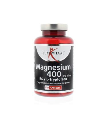 Lucovitaal Magnesium 400 met Vitamine B6 & L-Tryptofaan Capsules Lucovitaal Magnesium 400 met Vitamine B6 & L-Tryptofaan Capsules