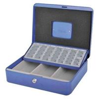 Geldkist Pavo met muntsorteerbak 300x240x90mm blauw - thumbnail