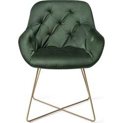 Jesper Home Eetkamerstoel 'Tara' Cross Gold, kleur Jungle Zen Jesper Home Eetkamerstoel 'Tara' Cross Gold, kleur Jungle Zen