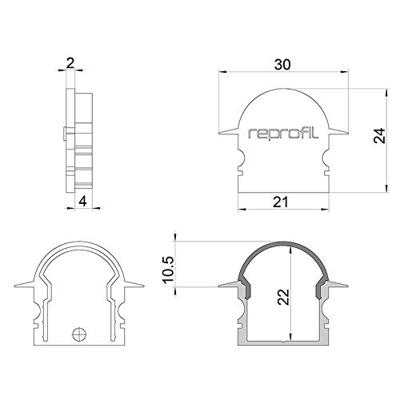 Deko Light 979652 Endkappe R-ET-02-15 Set 2 Stk, Schwarz Profieleindkap Kunststof (l x b x h) 30 x 6 x 24 mm 1 stuk(s) Deko Light 979652 Endkappe R-ET-02-15 Set 2 Stk, Schwarz Profieleindkap Kunststof (l x b x h) 30 x 6 x 24 mm 1 stuk(s)