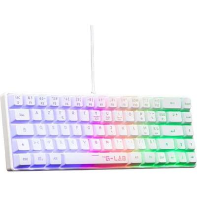 The G-Lab Keyz Hydrogen, 60% gamingtoetsenbord, bekabeld, Azerty, meerkleurige achtergrondverlichting, stil, compact formaat TKL - PC/PS5 (wit)