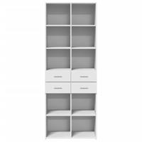 Hoge kast 70x42,5x185 cm bewerkt hout wit - thumbnail