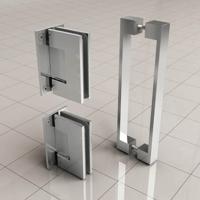 Scharnierset En Greep tbv Profielloze Nisdeur Wiesbaden Less Chroom - thumbnail