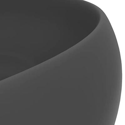 Wastafel rond 40x15 cm keramiek mat donkergrijs - thumbnail