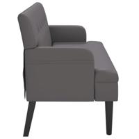Bankje met rugleuning 112x65,5x75 cm kunstleer grijs - thumbnail