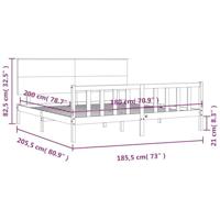 Bedframe met hoofdbord massief hout - thumbnail