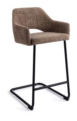 Jesper Home Barstoel 'Yanai' Arch Black, kleur Checked Chestnut (zithoogte 66cm)