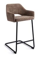Jesper Home Barstoel 'Yanai' Arch Black, kleur Checked Chestnut (zithoogte 66cm) - thumbnail
