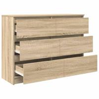 Dressoir 100x35x76 cm bewerkt hout sonoma eikenkleurig - thumbnail