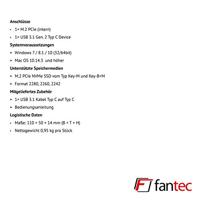 Fantec NVMe31 zwart SSD-behuizing USB 3.1 - thumbnail