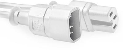 ACT AK5437 Stroomkabel C14/C15 Wit - 2 meter