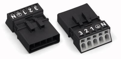 WAGO 890-215 Netstekker WINSTA MINI Stekker, recht Totaal aantal polen: 4 + PE 16 A Zwart 1 stuk(s) WAGO 890-215 Netstekker WINSTA MINI Stekker, recht Totaal aantal polen: 4 + PE 16 A Zwart 1 stuk(s)