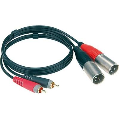 Klotz AT-CM0300 Pro Twin kabel 2x RCA naar 2x XLR male 3m