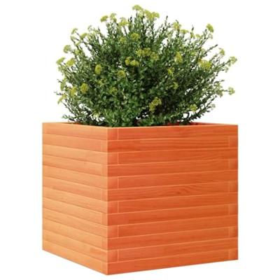 Plantenbak 50x50x45,5 cm massief grenenhout wasbruin