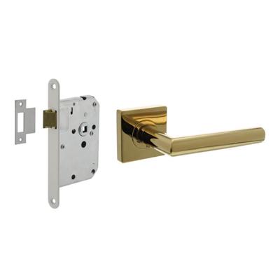 Intersteel Deurbeslag Set Loopslot Wit Met Deurkruk Bastian Messing Titaan PVD
