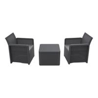 Tafelset met 2 fauteuils Shaf Antraciet 57 X 57 X 42 CM (3 Onderdelen) - thumbnail