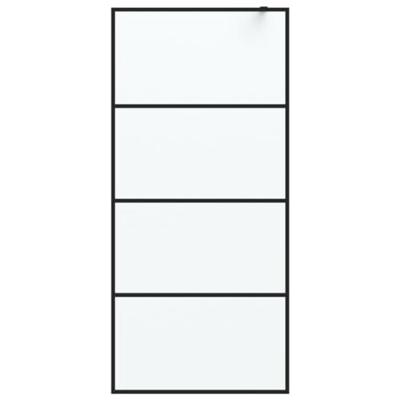 Inloopdouchewand 90x195 cm mat ESG-glas zwart - thumbnail