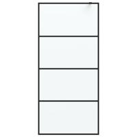 Inloopdouchewand 90x195 cm mat ESG-glas zwart - thumbnail