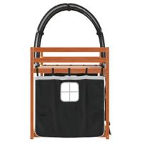 Stapelbed met gordijnen 80x200 cm grenenhout wit en zwart - thumbnail