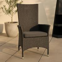 Nohr Verstelbare Tuinstoel 'Davinia' Wicker, kleur Zwart - thumbnail