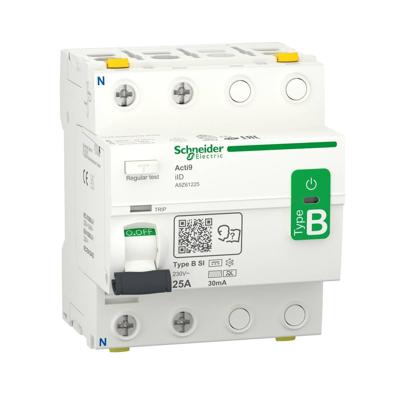 Schneider Electric A9Z61225 Aardlekschakelaar allcurrentsensitive Aardlekschakelaar voor AC/DC B 25 A 0.03 A