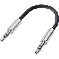 SpeaKa Professional SP-7870496 Jackplug Audio Aansluitkabel [1x Jackplug male 3,5 mm - 1x Jackplug male 3,5 mm] 10.00 cm Zwart SuperSoft-mantel - thumbnail