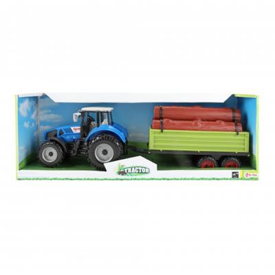 Tractor Tractor met Oplegger en Boomstammen Fritie 20cm Tractor Tractor met Oplegger en Boomstammen Fritie 20cm
