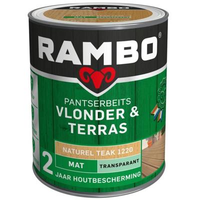 Rambo Pantserbeits Vlonder & Terras Mat Transparant - 1 liter Naturel teak