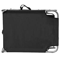 Ligbed inklapbaar met luifel staal en stof zwart - thumbnail